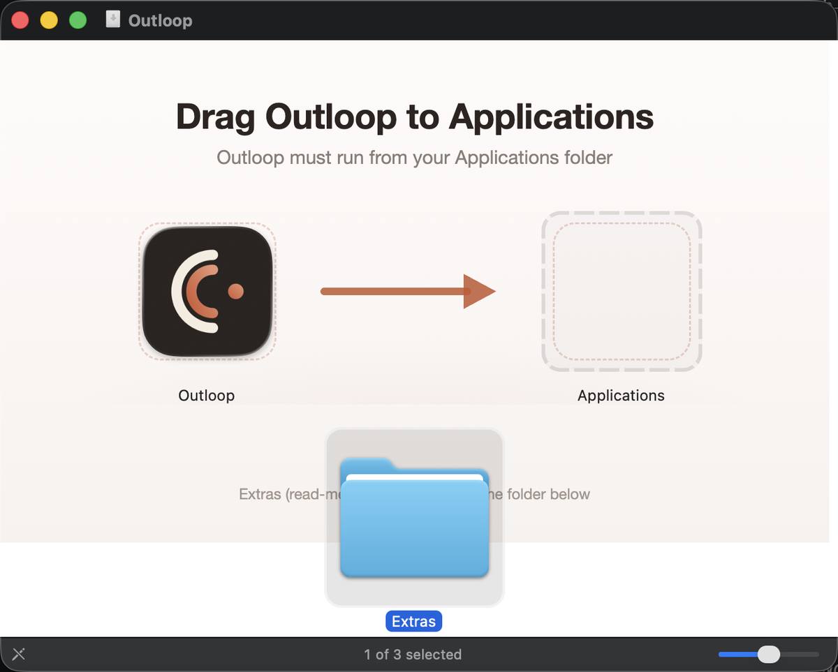 Drag Outloop to the Applications folder